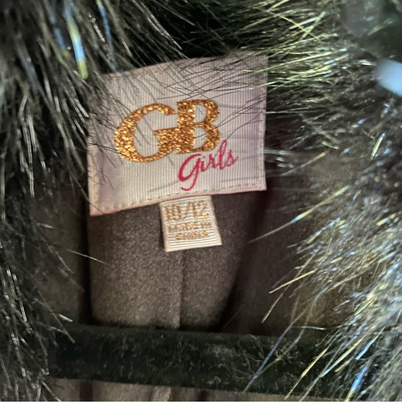 GB Girls black faux lined coat new with tags size 10/12 - Picture 2 of 3